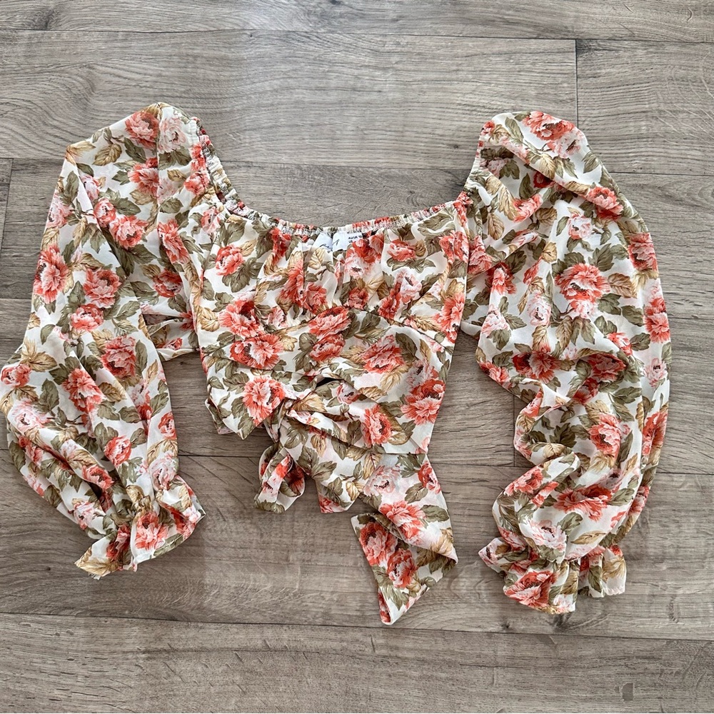 Petal & Pup Floral Blouse with Puff Sleeves